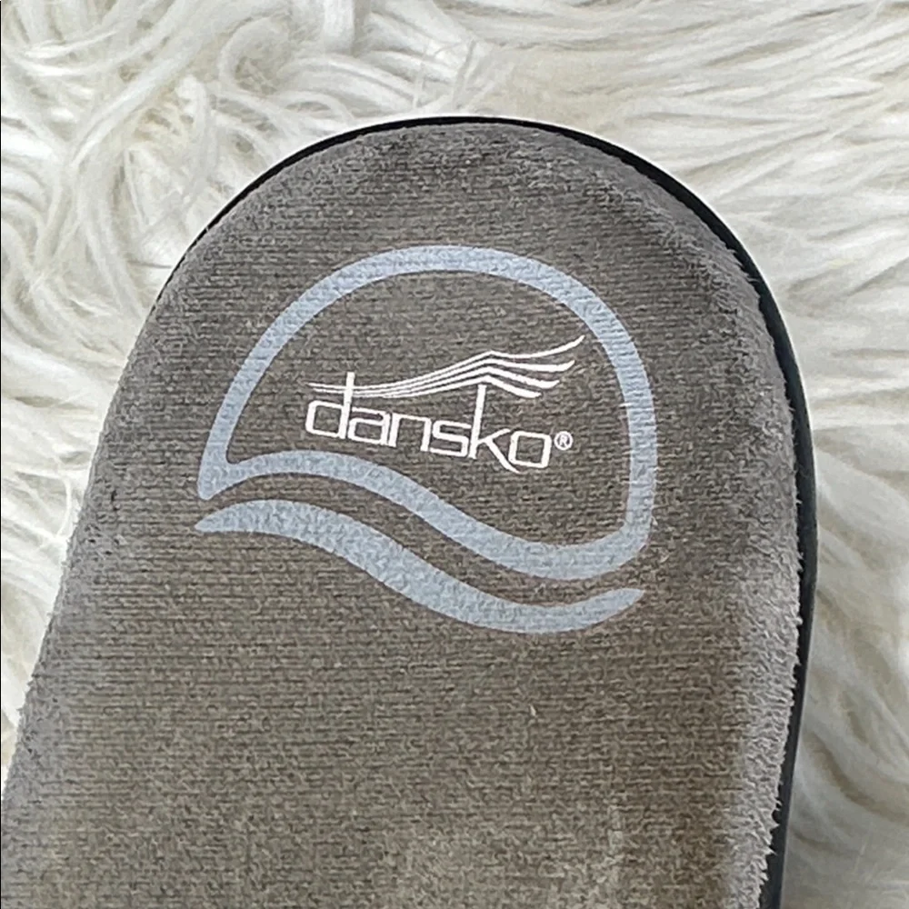 Dankso 'Sophie' Buckled Slip On Wedge Sandals in Iridescent Gunmetal Size 40